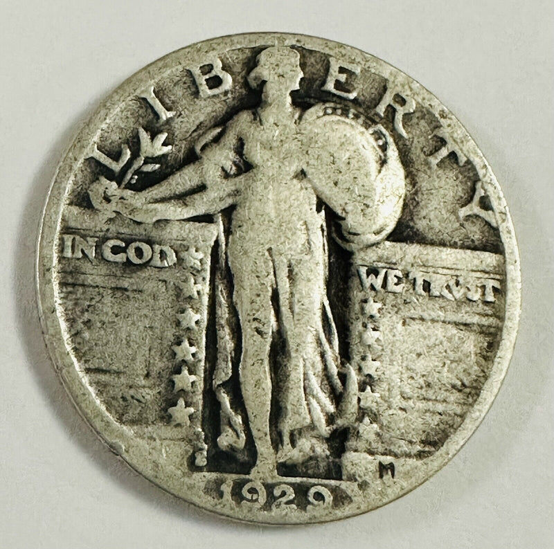 1929-S Standing Liberty Silver Quarter VF W/ Full Date & Mint Mark # 564-78