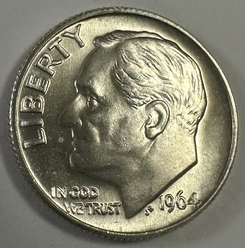 1964-D Roosevelt Dime - BU Gem -Uncirculated - 90% Silver Lot # RD 1964-D BU (2)