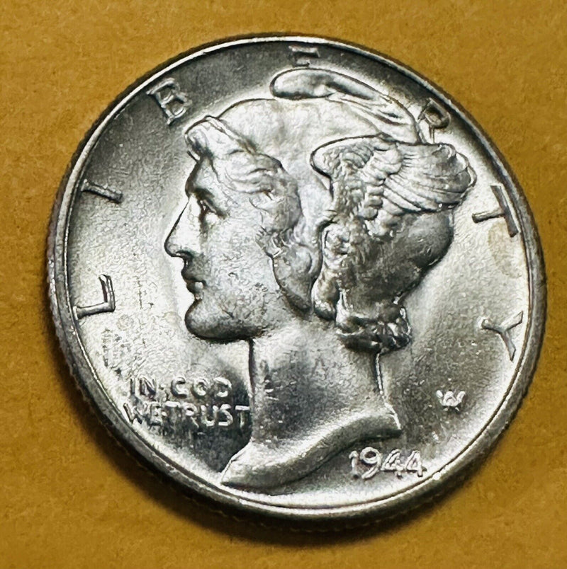 1944 10C Mercury Silver Dime Gem Uncirculated BU++  #572-62 