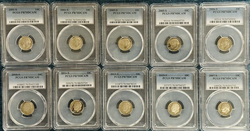 Wow! Lot Of 2 Perfect PR70DCAM ROOSEVELT DIMES (low Price) # RD*2