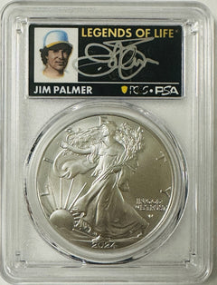 2024 $1 American Silver Eagle 1oz PCGS MS70 FS Legends of Life Jim Palmer