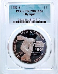 1983-P XXIII Olympiad L.A. Dollar Proof 90% Silver ⁄⁄ PCGS PR69DCAM # 1983-P