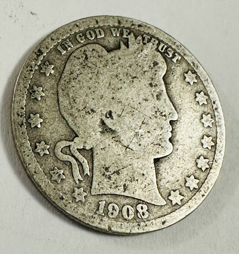1908-O Barber Quarter Average Circulated As Pictured #BQ 1908-O ACAP