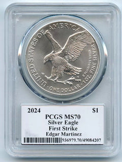2024 $1 Silver Eagle PCGS MS70 FS Legends of Life Edgar Martinez (Lowest Price)