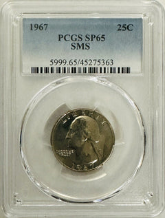 Lot Of 3 PCGS GRADED 1967 Special Mint Set Coins (25C, 10C & 5C) As Shown # OA43