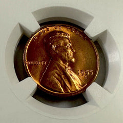 1955-S LINCOLN WHEAT CENT NGC MS66 RD Lot# 1955-S #01