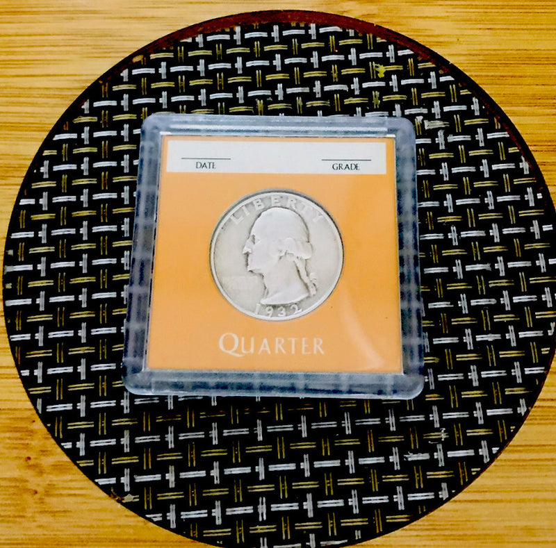 1932 Washington Quarter ~  (VF) ~ 90% Silver ~ 1 Coin With  Plastic Case