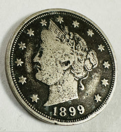 1899 Liberty V Nickel Full Liberty, Beautiful Coin W/ Natural Dark Toned # LVN12