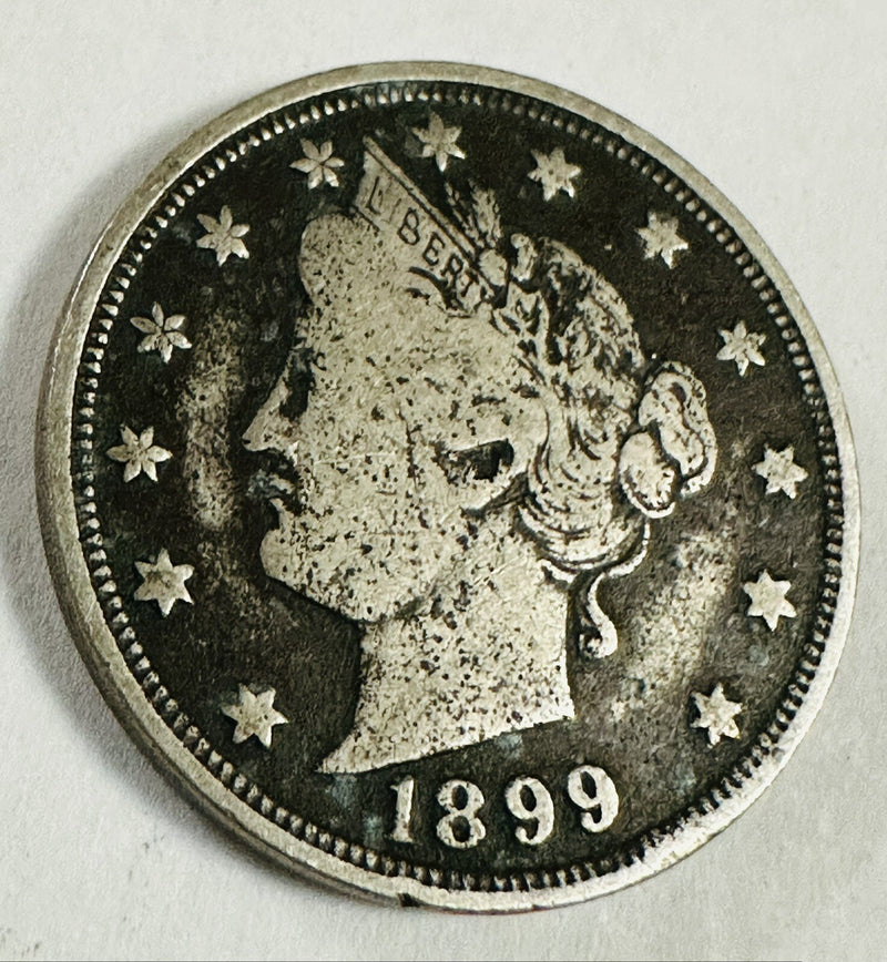 1899 Liberty V Nickel Full Liberty, Beautiful Coin W/ Natural Dark Toned # LVN12