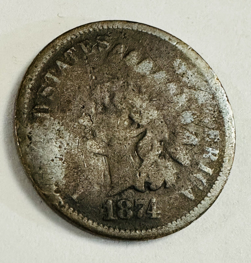1874 Indian Head Penny Cent - FULL DATE- As Pictured  'Low Price' # IHP 1874FDAP