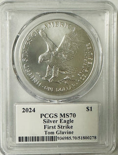 2024 $1 American Silver Eagle PCGS MS70 FS  Legends Of Life Tom Glavine