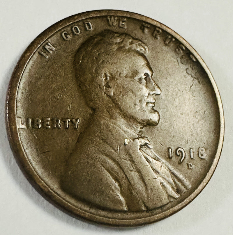 1918-D 1C BN Lincoln Cent As Pictured (over 100 Years Old) # LP 1918-D BN AP