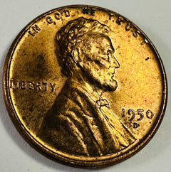 1950-D 1C RD Lincoln Wheat Cent Uncirculated As Pictured Lot# LP 1950-D Unc.