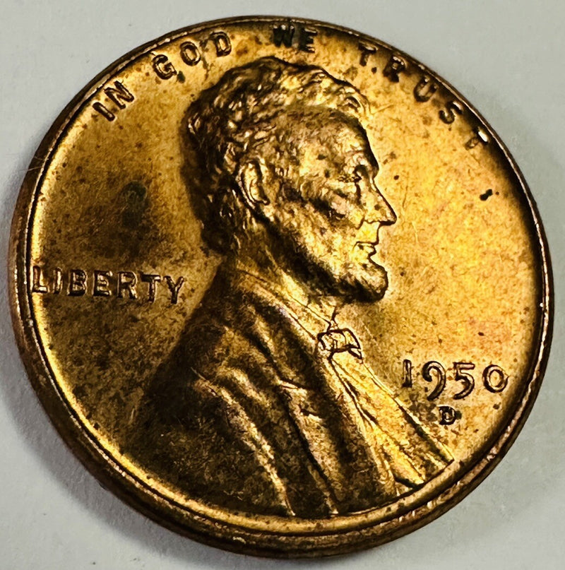 1950-D 1C RD Lincoln Wheat Cent Uncirculated As Pictured Lot# LP 1950-D Unc.