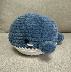 Handmade Crochet  Cute Medium whale ( 8 Inches) As Shown. (Great Gift Ideas)