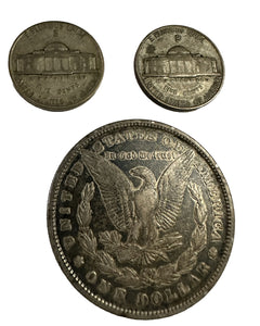 1879-P MORGAN SILVER DOLLAR IN CIRCULATED CONDITION W/ 2-BONUS SILVER NICKEL