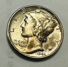 1944 10C Mercury Silver Dime Gem Uncirculated BU++  #548-44 "Free  Shipping "