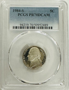 1984-S Jefferson Nickel  PCGS PR70 DCAM (Rare & None Better) #OA 194