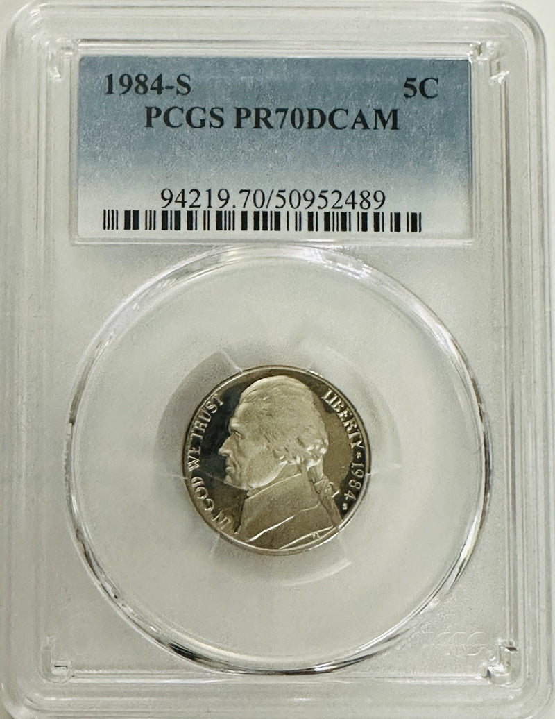 1984-S Jefferson Nickel  PCGS PR70 DCAM (Rare & None Better) #OA 194