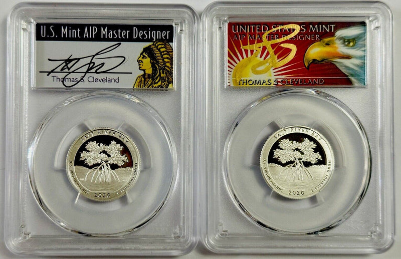 Lot Of 2 2020-S Salt River Bay NP Silver Quarter PR70DCAM(1st Strike & FDOI)#901