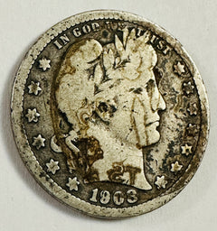 1903-D Barber Silver Quarter  As Pictured # BQ 1903-D