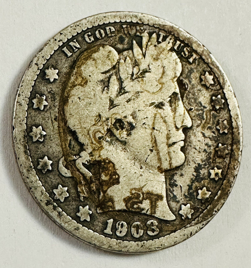 1903-D Barber Silver Quarter  As Pictured # BQ 1903-D