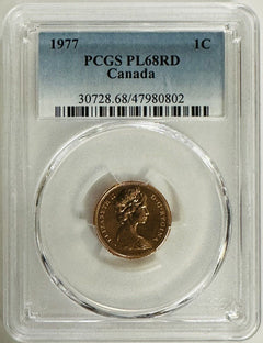 1977 PCGS PL68RD Proof-like Canada Small One Cent (high Grade Hard Finding) #02