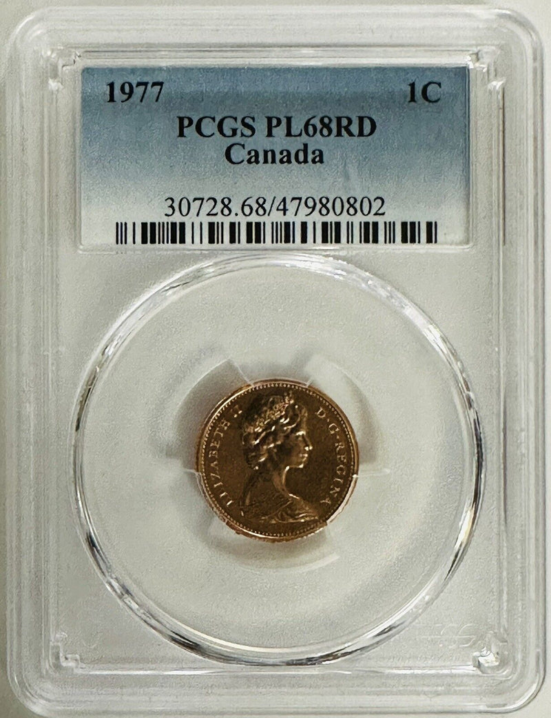 1977 PCGS PL68RD Proof-like Canada Small One Cent (high Grade Hard Finding) #02