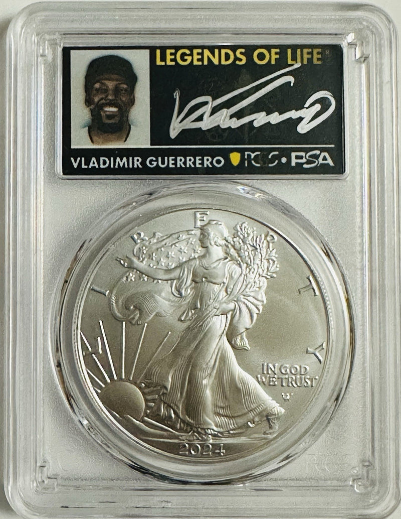 2024 American Silver Eagle FS PCGS MS70 Legends Of Life Vladimir Guerrero