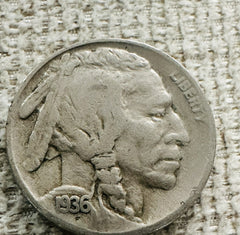 1936 s buffalo nickel Full Bold Date & Mint Mark Partial Horn As Pictured #1936S