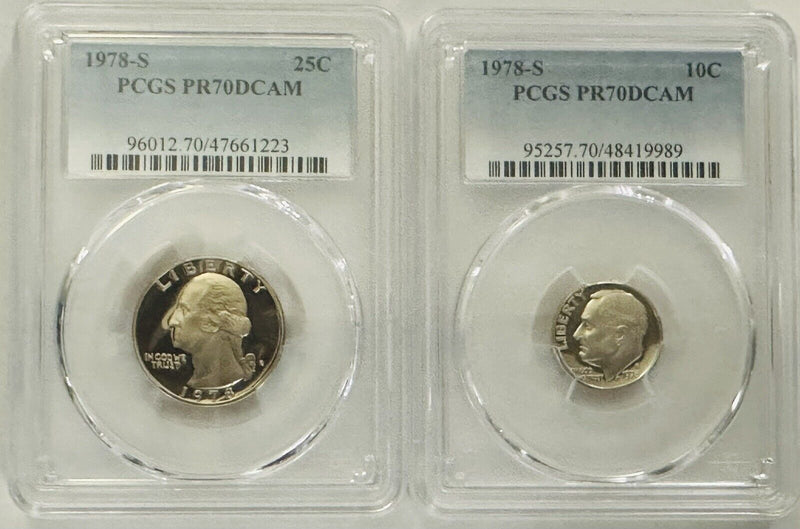Wow! Lot Of 2 1978-S  PCGS PR70DCAM (top Grade) ( Guide Price $67) #1978-S OA 25