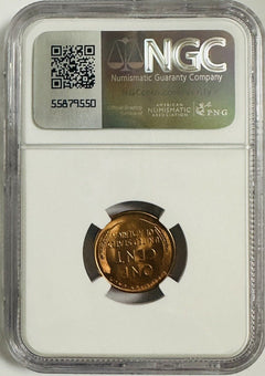 1955-S U.S. Lincoln Wheat Cent Certified by NGC MS 66 RD- Beautiful Red Gem