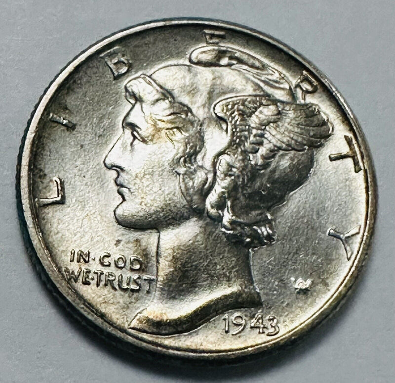 1943 P Mercury Dime Brilliant Uncirculated 90% Silver  BU  # MD 1943 (579-67)