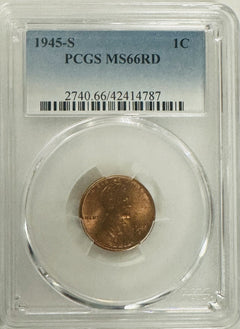 1945-S Lincoln Wheat Cent PCGS MS-66 RD (low Price) # OA 178