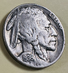1936-P Buffalo Nickel BOLD FULL DATE , Almost Full Horn As Pictured # BN 09