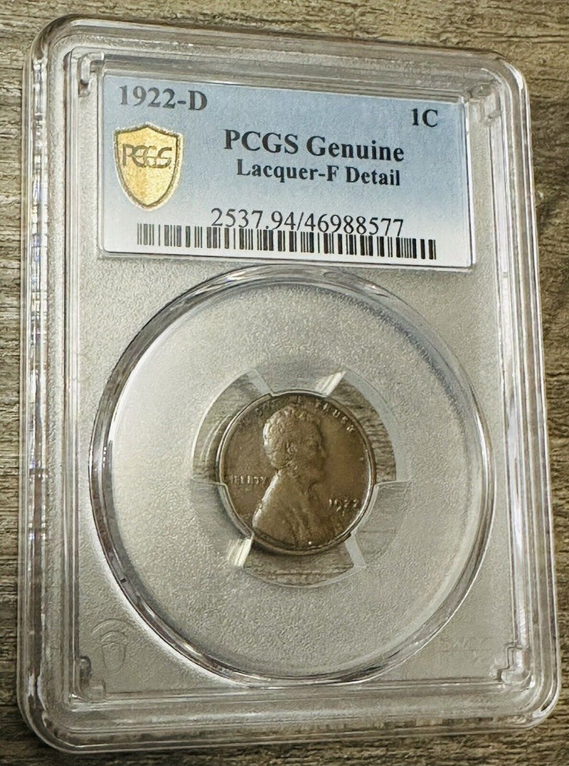1922-D Lincoln Cent PCGS Graded GenuineLacquer-F Details Low Mintage