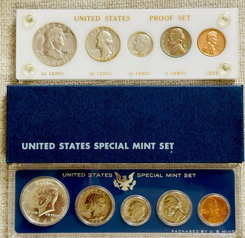 Lot Of 2 Proof (1963) & Special Mint Set (1966)