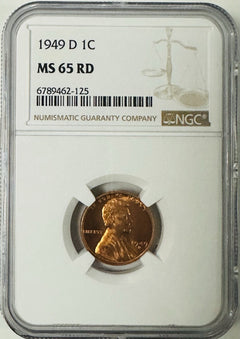 1949 D Lincoln Cent NGC MS 65 RD As Shown # OA  148 (Low Price)