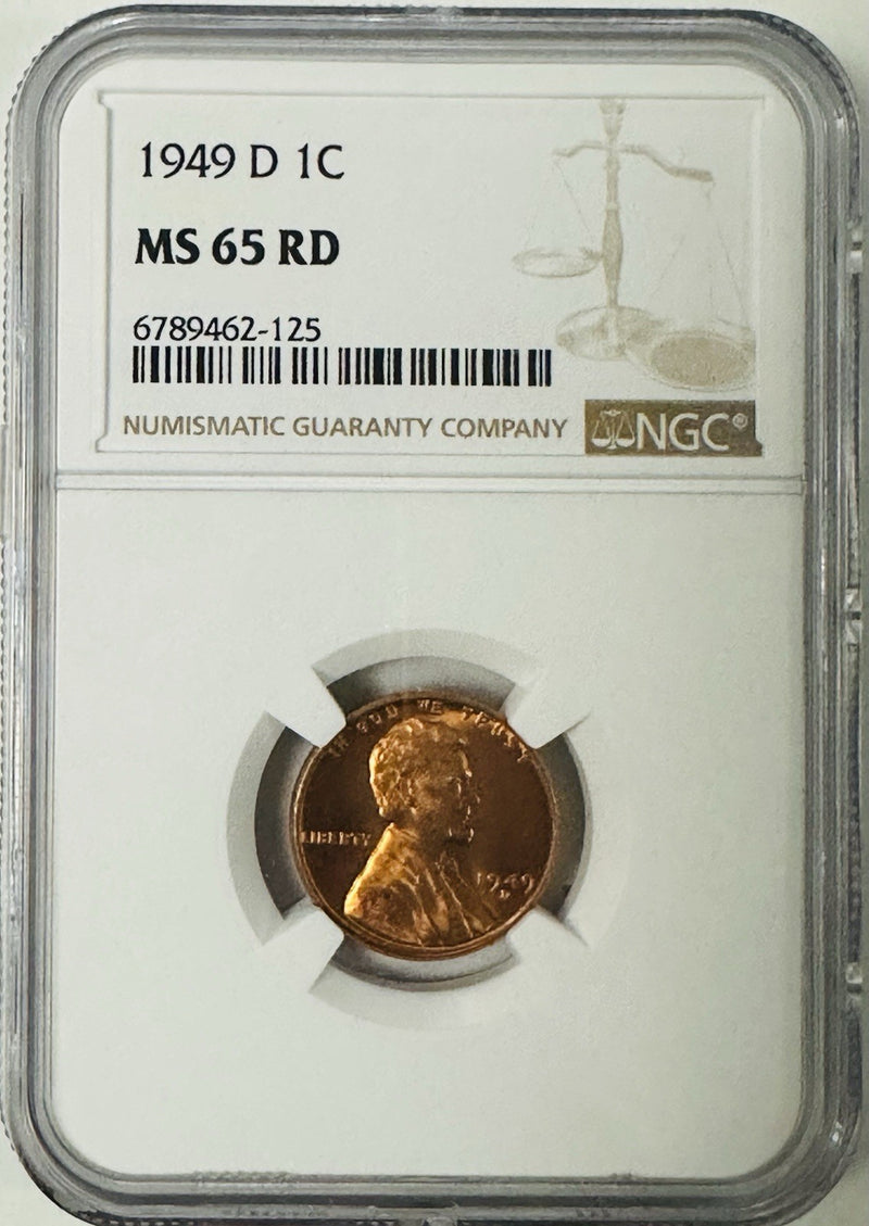1949 D Lincoln Cent NGC MS 65 RD As Shown # OA  148 (Low Price)