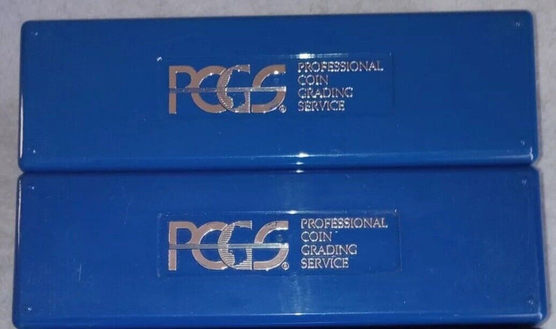 Lot Of 2 Official PCGS 20 Coin Slab Blue Plastic Storage Box Lot #05