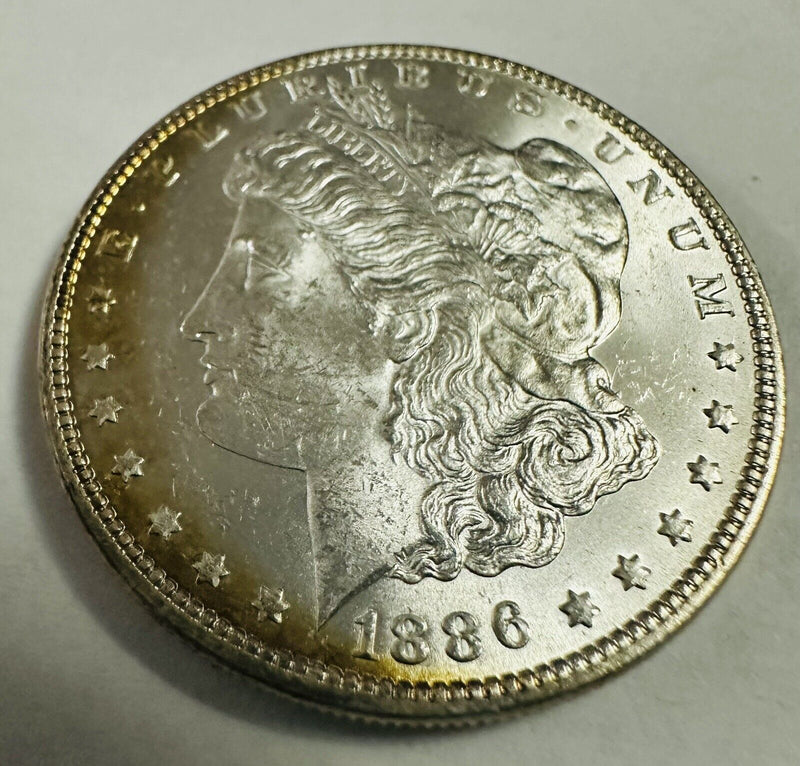1886-P MORGAN 90% SILVER DOLLAR  BU & Beautiful Toning As Pictured # MSD 1886-P