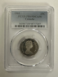 50% Off Lot Of 4 Year Run Canadian Quarters (1985-1988) PCGS PR69DCAM # OA 148