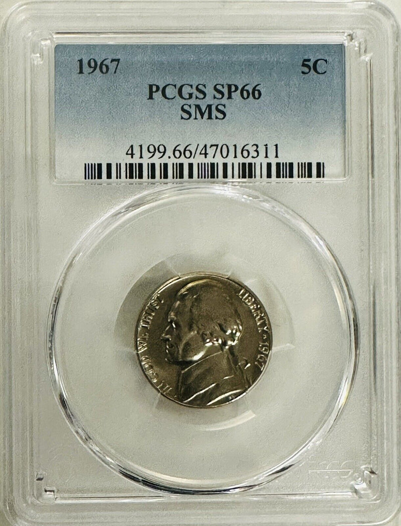 1967 Jefferson Nickel 5c PCGS SP66 SMS # OA 68 ( Lowest Price On eBay)