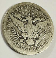 1907 D Barber Quarter 90% Silver  VG Details As Pictured # BSQ 1907-D VG