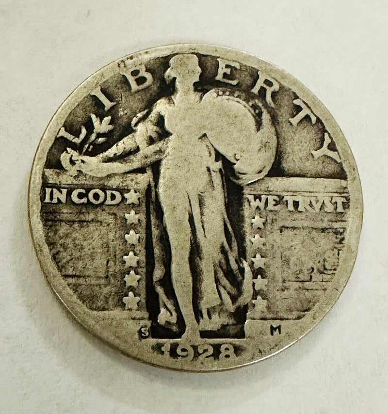 1928 S Standing Liberty Quarter US Coin Beautiful Circulated # SLQ 1928-S #03