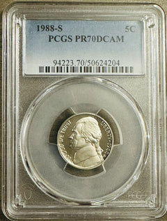 1988 S 5C Jefferson Nickel Proof PCGS PR70DCAM (low Price) #03