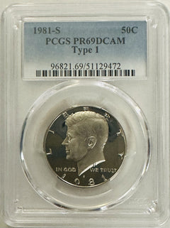 Lot Of 2 Type1 Kennedy Half Dollar As Shown PCGS PR69DCAM( Book Value $32) #176