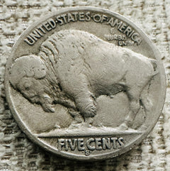 1936 s buffalo nickel Full Bold Date & Mint Mark Partial Horn As Pictured #1936S