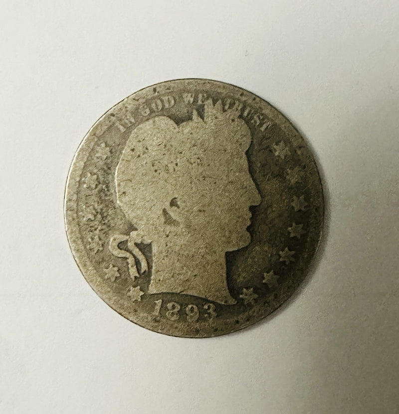 1893-P Barber Quarter - 90% Silver -over 130 Years Old - Early U.S. Coin # BQ101