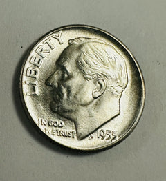 1955 Roosevelt Dime Gem BU Frosty White As Pictured # RD 1955 (541-67)